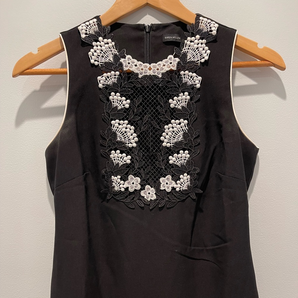 Karen Millen embroidered black blouse
